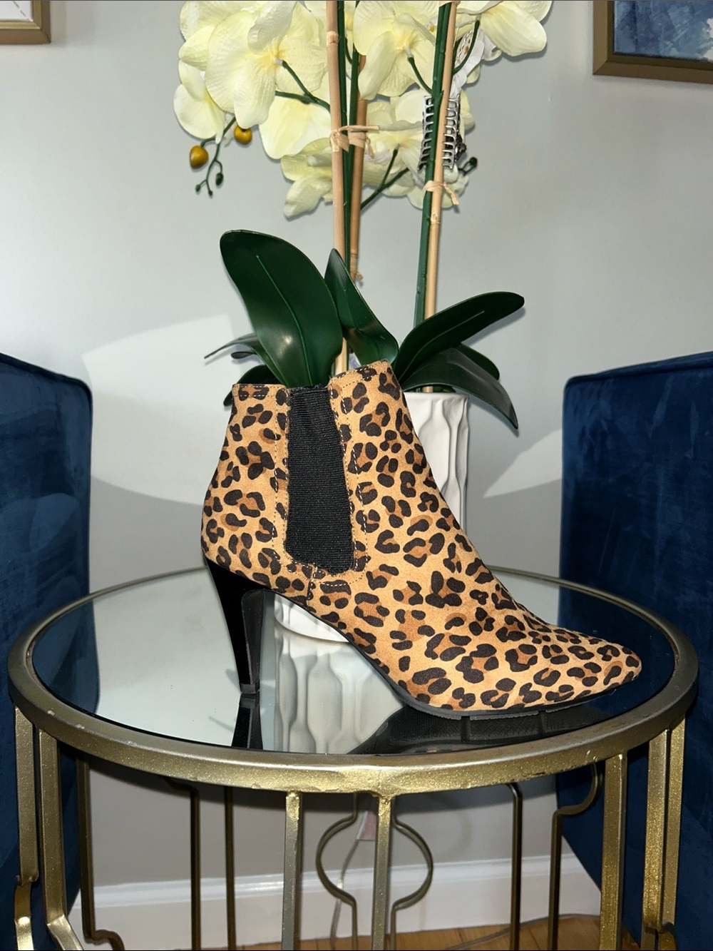 Style & Co. Leopard Print Ankle Bootie in Tan and Black
